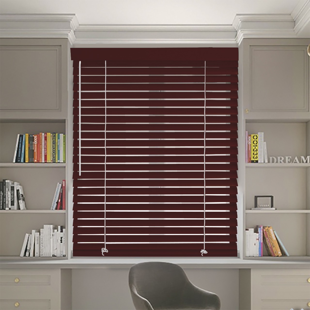 

Жалюзи деревянные горизонтальные 90x160 cм 50 мм шоколадные №5 DECOLIV