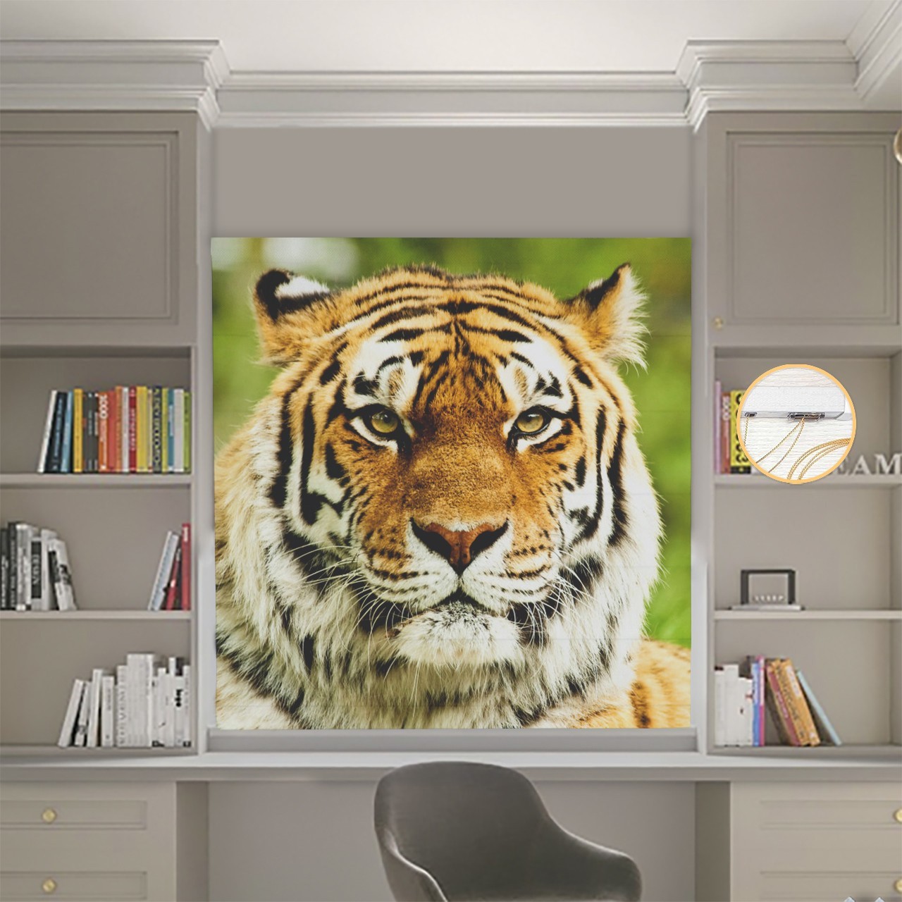 

Римские шторы DECOLIV Фотопечать Тигр 00-116 Блэкаут 180*170 см