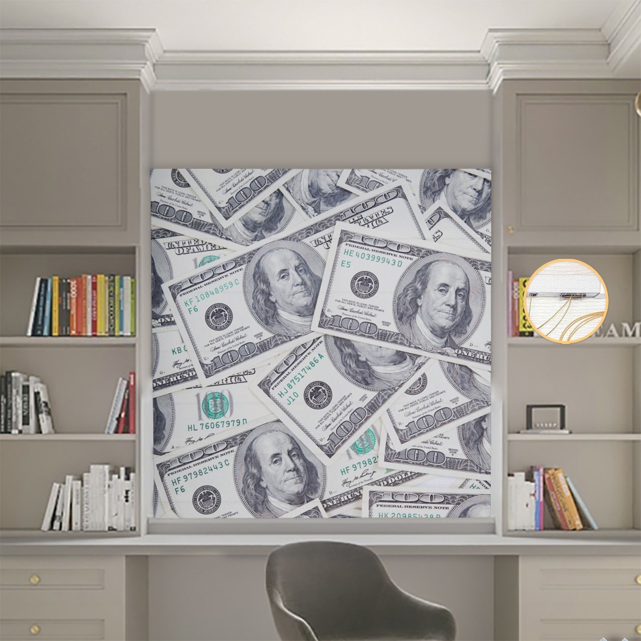 

Римские шторы DECOLIV Фотопечать Деньги 11-062 Блэкаут 230*170 см