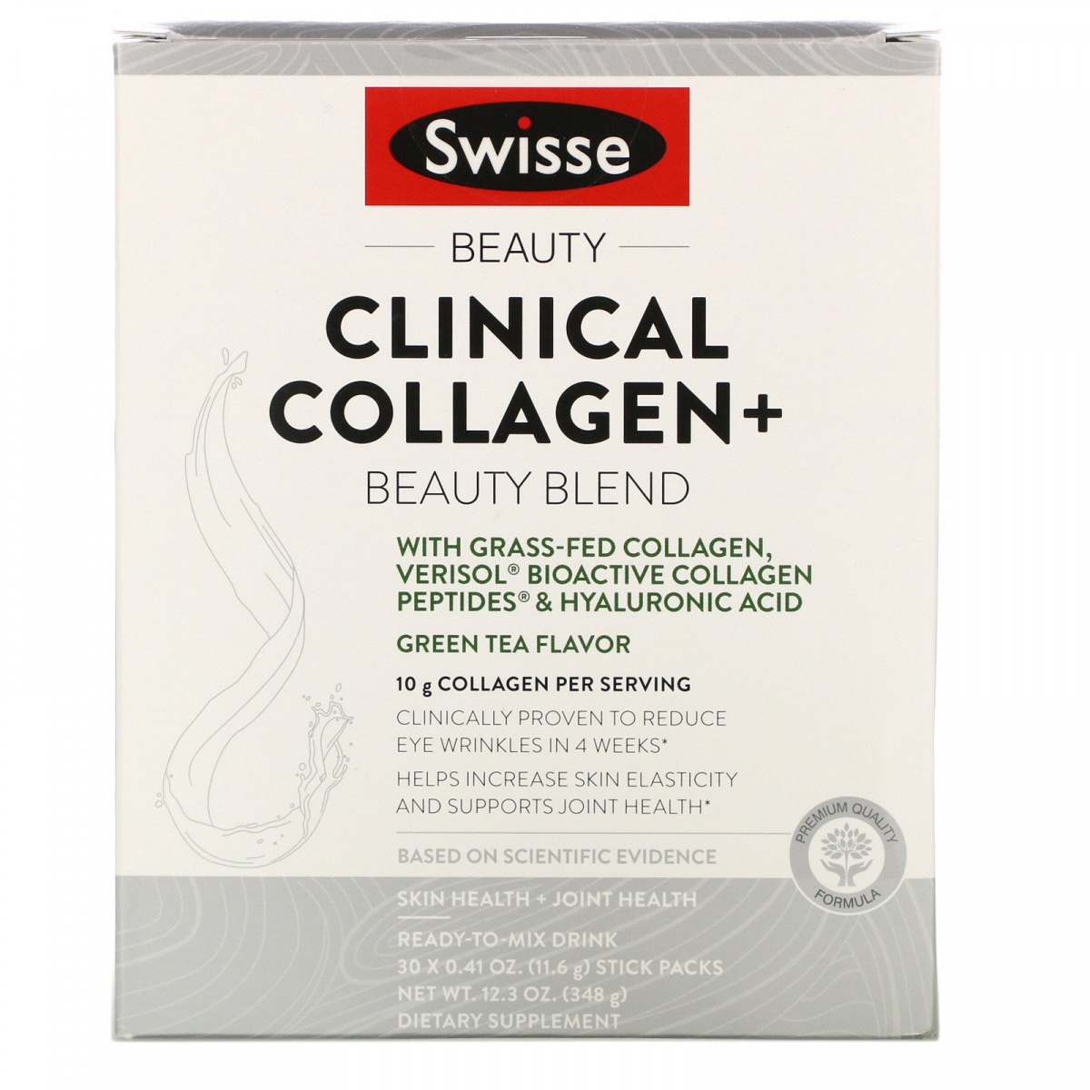 

Клинический коллаген + косметическая смесь аромат зеленого чая Swisse (Clinical Collagen+ Beauty Blend Green Tea Flavor) 30 стиков по 11,6 г