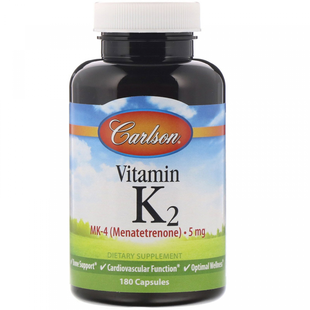 

Витамин К2 менахинон Carlson Labs (Vitamin K2 Menatetrenone) 5 мг 180 капсул