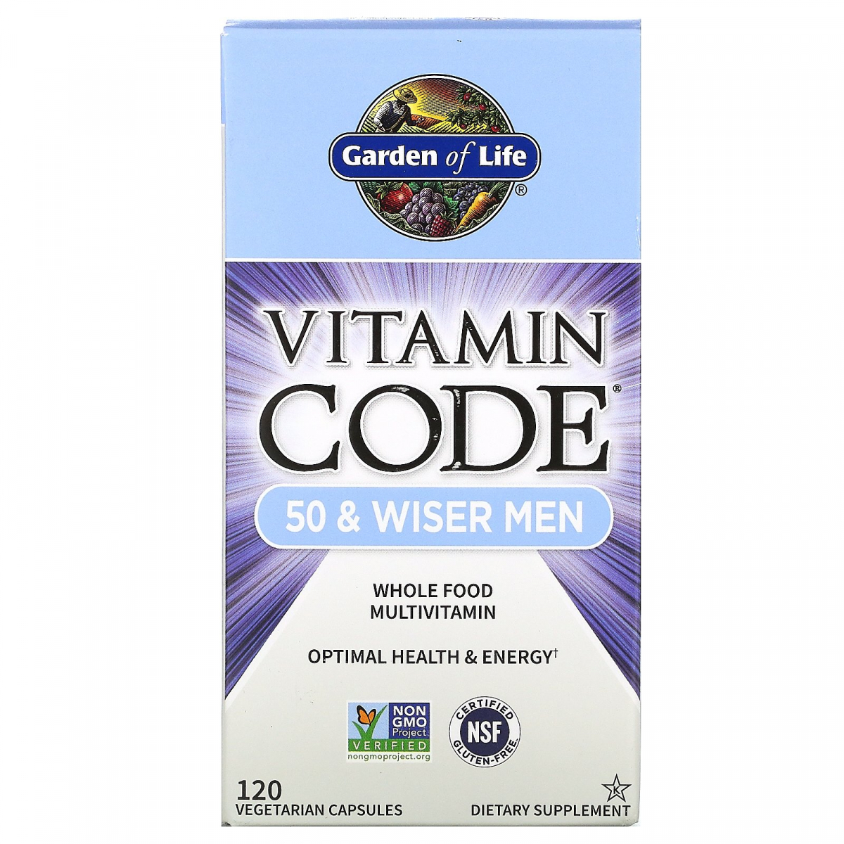 

Витамины для мужчин 50+ Garden of Life (Vitamin Code 50 and wiser Men) 120 капсул