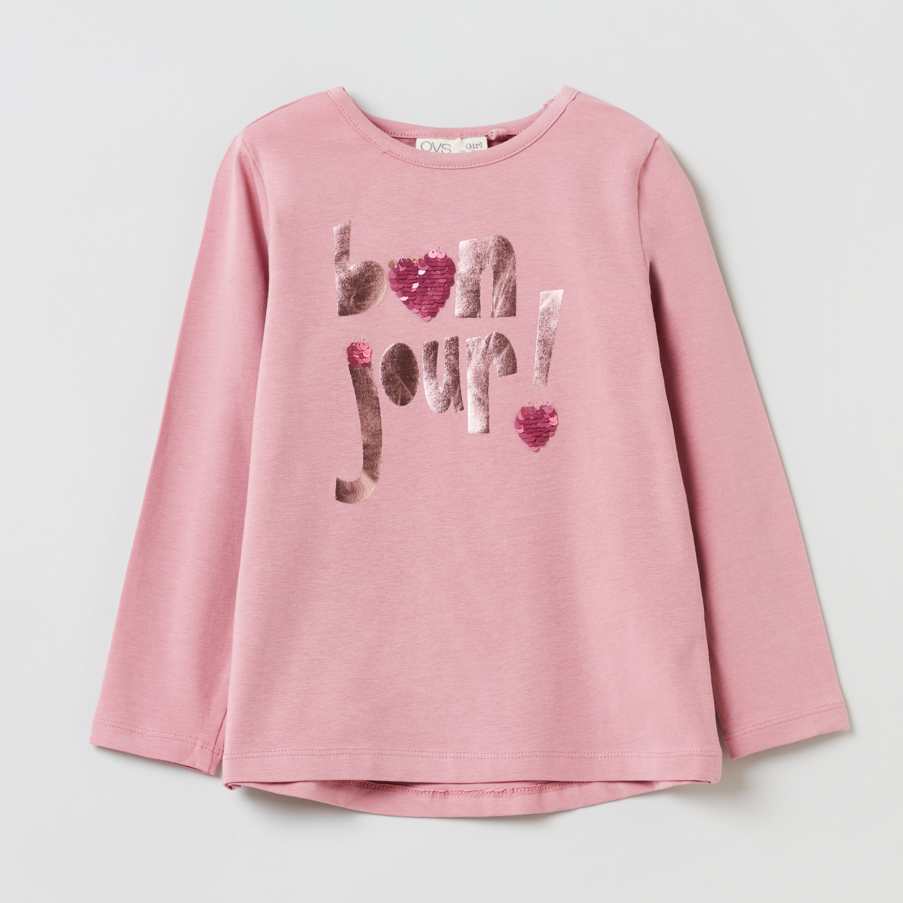 

Футболка с длинными рукавами OVS 1188434-261 128 см Pink