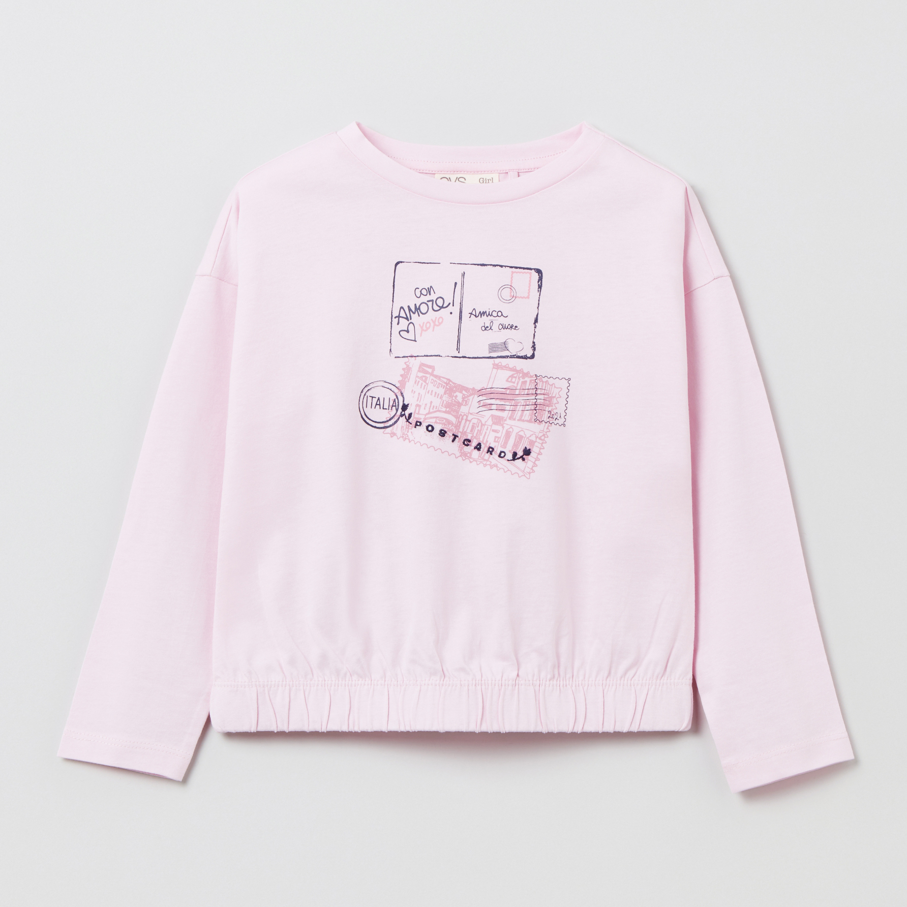 

Футболка с длинными рукавами OVS 1294778-261 122 см Pink