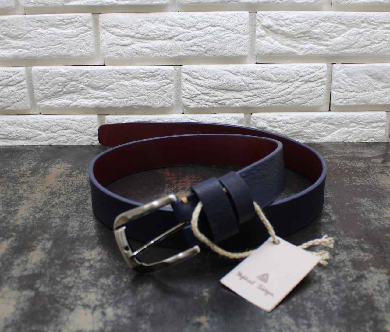 

Джинсовый ремень кожи Buffalo синий 6555