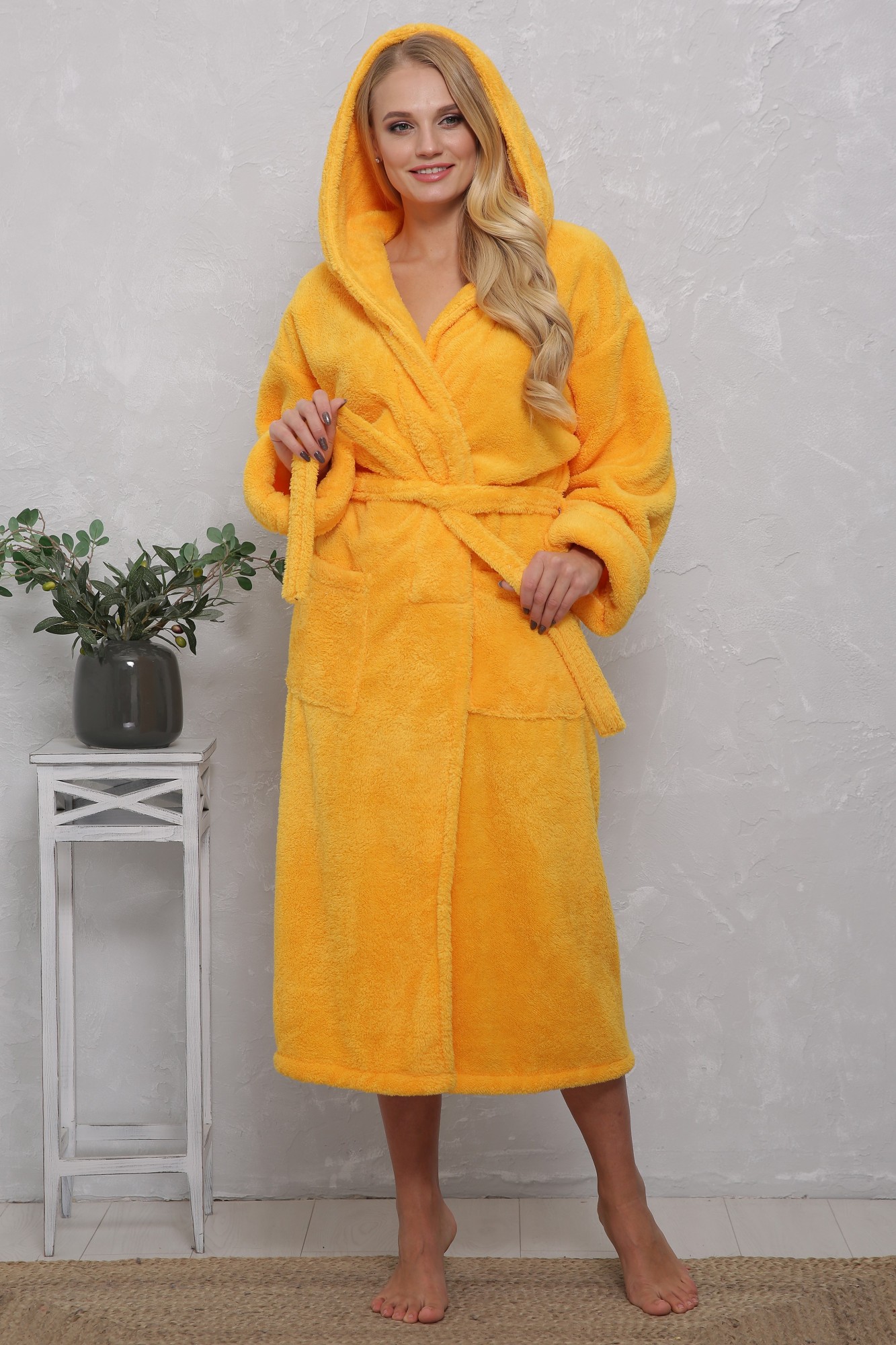 

Халат женский махровый 10816 Yellow, Халат женский махровый 10816 Yellow L-XL