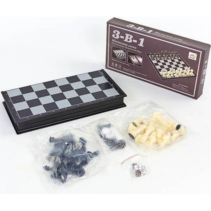 

Шахматы, шашки, нарды 3 в 1 ChessTour, код: SC59810