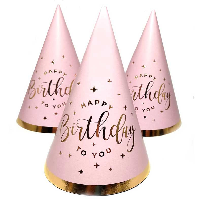 

Ковпачок святковий Happy Birthday рожевий 1шт 10061