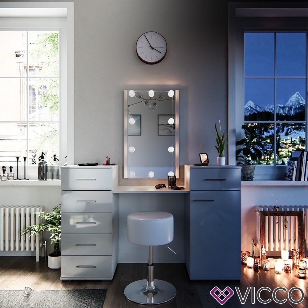 

Туалетный столик с подсветкой и стулом, Vicco Zoe, белый