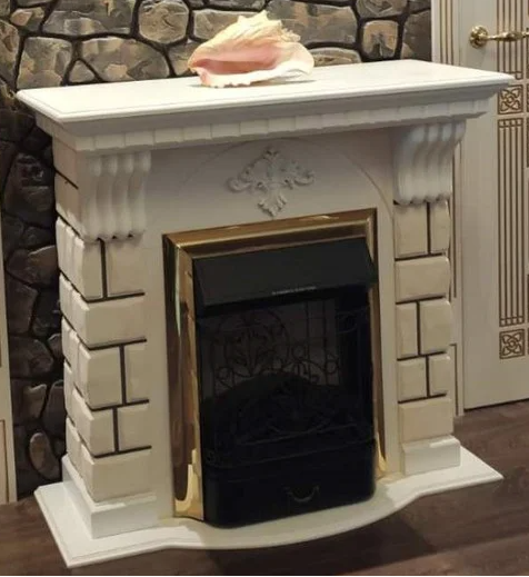 

Пристенный каминокомплект Fireplace Норвегия Белый эффект мерцающих дров со звуком и обогревом