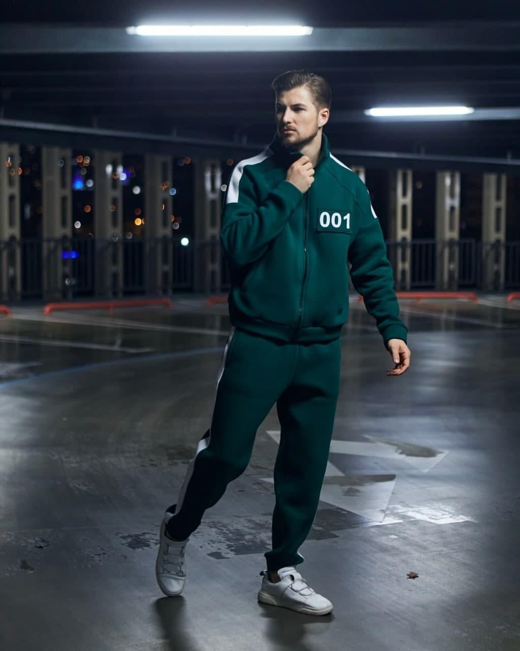 

Мужской спортивный костюм Игра в Кальмара 001 на флисе зеленый, Мужской спортивный костюм Игра в Кальмара 001 на флисе зеленый L