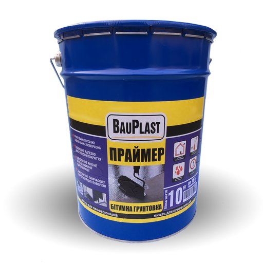 

Праймер битумно-каучуковый BauPlast 10 л (11777990)