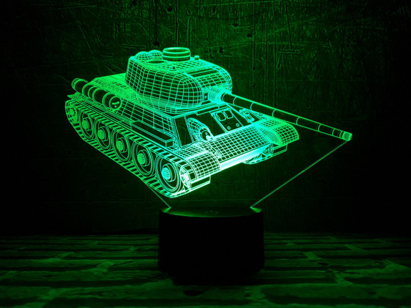 

Детский ночник - светильник "Танк" 3DTOYSLAMP