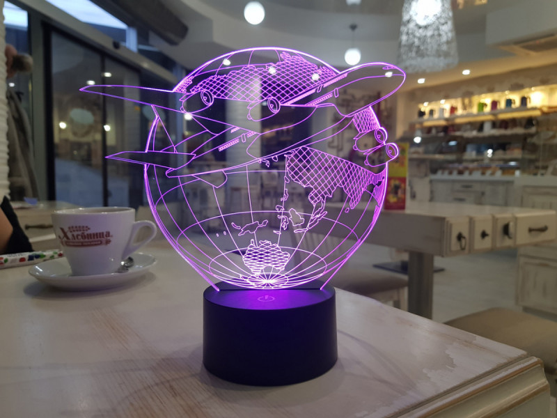 

Детский ночник - светильник "Самолет 3" 3DTOYSLAMP