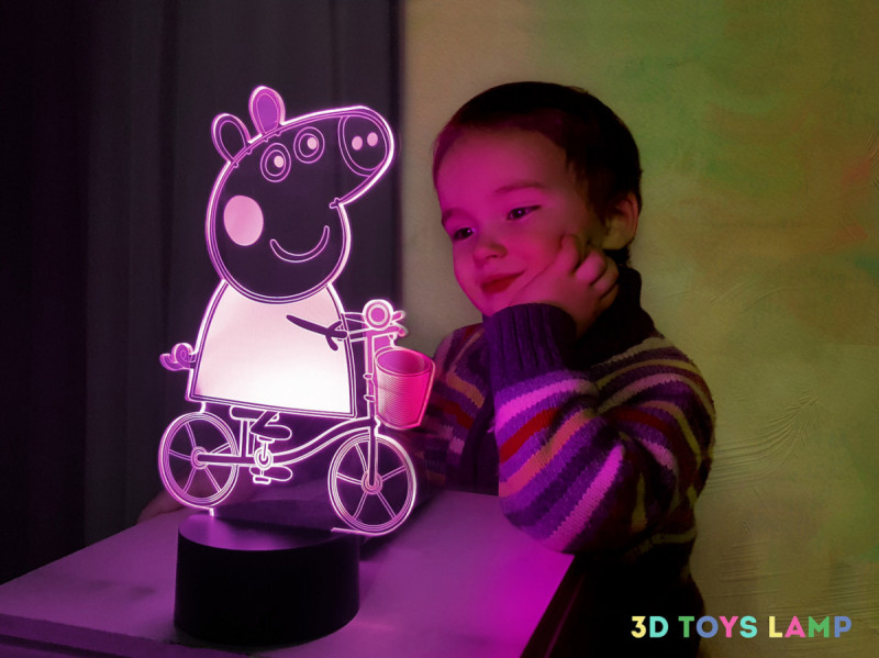 

Детский ночник - светильник "Свинка Пэппа" 3DTOYSLAMP