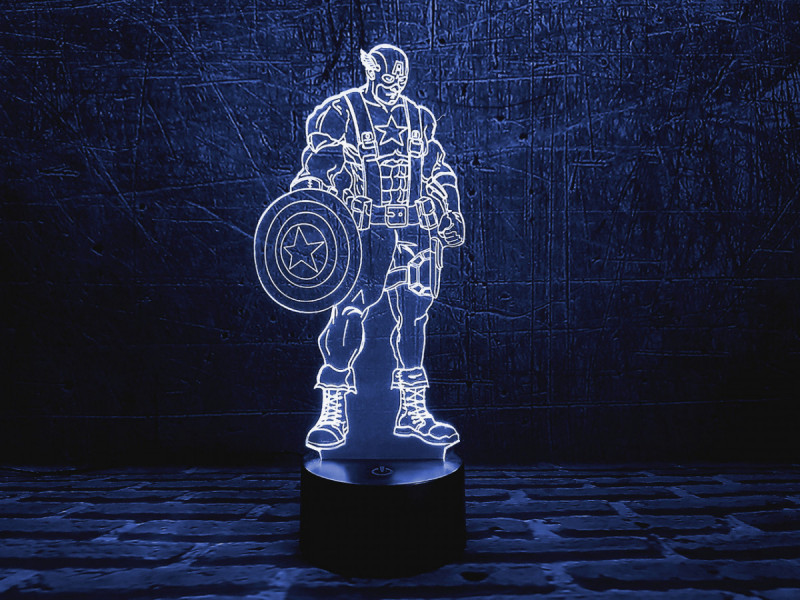 

Детский ночник - светильник "Капитан Америка 1" 3DTOYSLAMP
