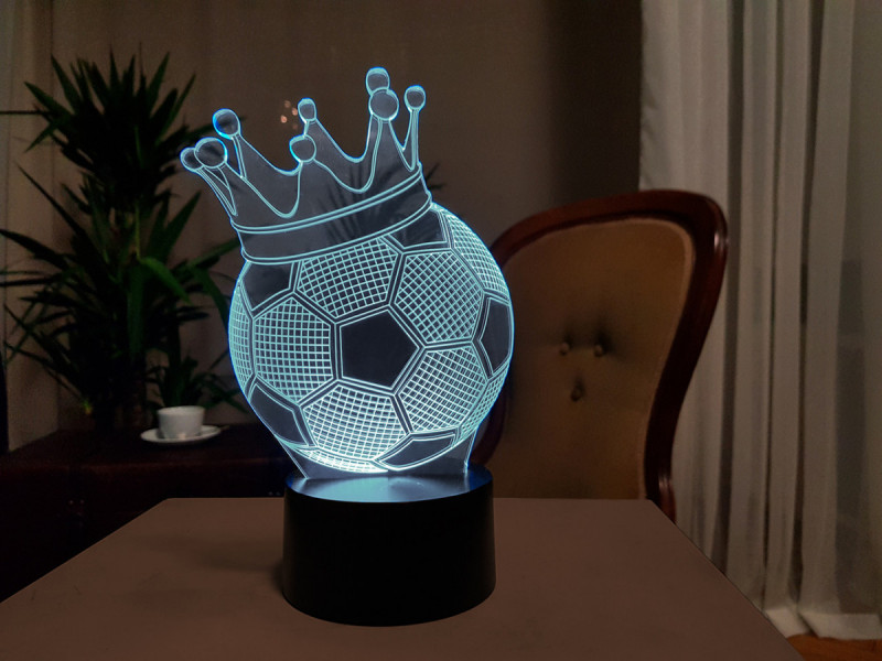 

3d светильник "Футбольный мяч с короной" 3DTOYSLAMP