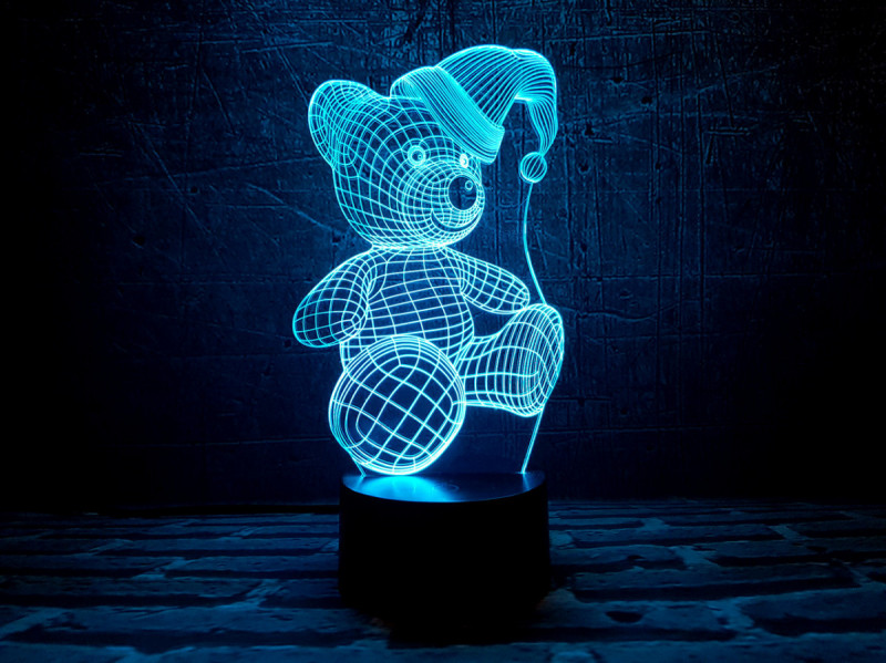 

Сменная пластина для 3D светильников "Мишка (новогодний)" 3DTOYSLAMP