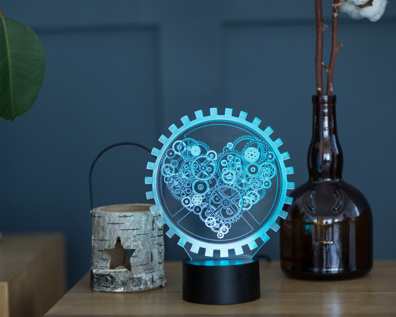 

3d светильник "Механическое сердце" 3DTOYSLAMP