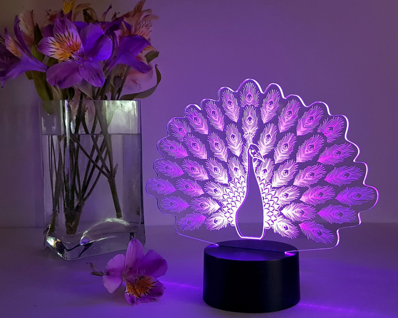 

Детский ночник - светильник "Павлин " 3DTOYSLAMP