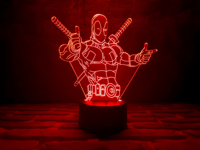 

Сменная пластина для 3D ночника "Дэдпул 3" 3DTOYSLAMP