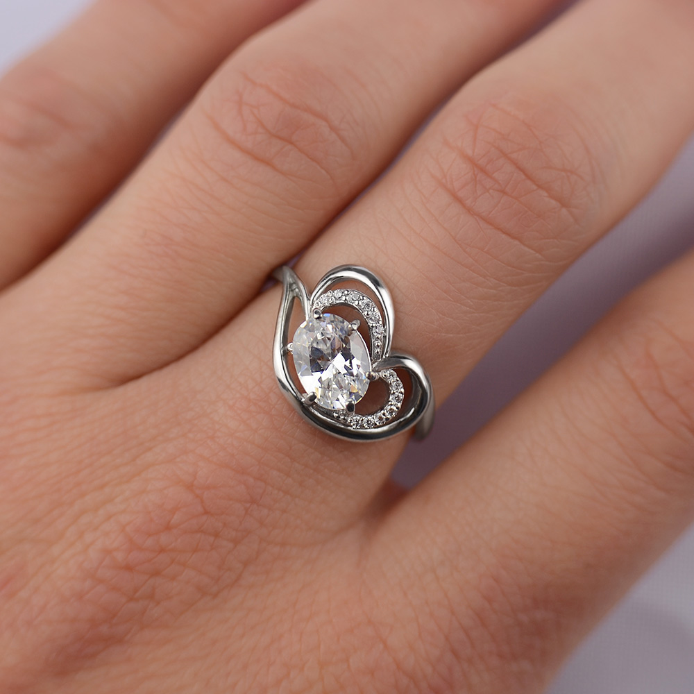 

Серебряное родированное кольцо с камнями 49-kr 22