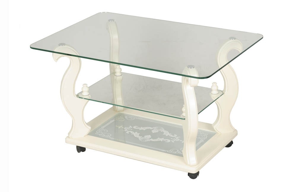 

Журнальный стеклянный стол Glass Antonik ДС-15 "Шедевр" белый с прозрачным стеклом (900х600х500 мм)