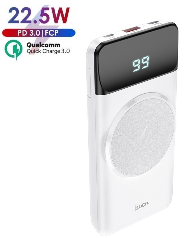 

Павербанк Hoco Magnetic wireless Quick Charge 10000mAh 20W для iPhone 12|12 Pro|Max|Watch| AirPods| iPad| Samsung| Xiaomi| Huawei| Lenovo| Oppo| Meizu white