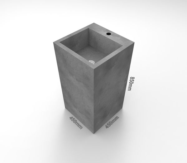 

Раковина из бетона "ТУМБА" 450*450 со смесителем серая
