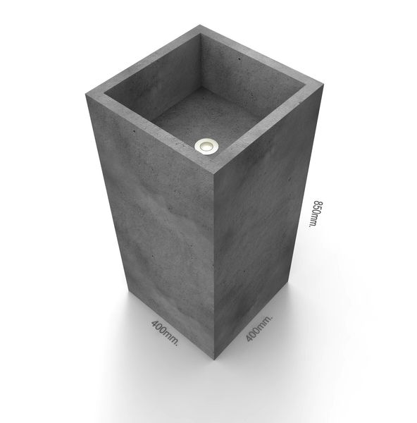 

Раковина из бетона "ТУМБА" 400*400 без смесителя серая