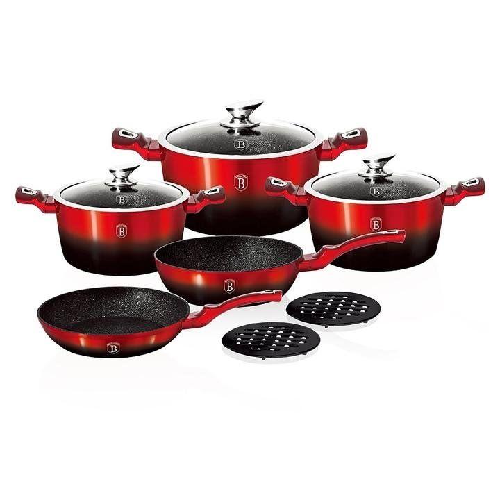 

Набор посуды 10 пр Metallic Line Black Burgundy Berlinger Haus BH-1631N