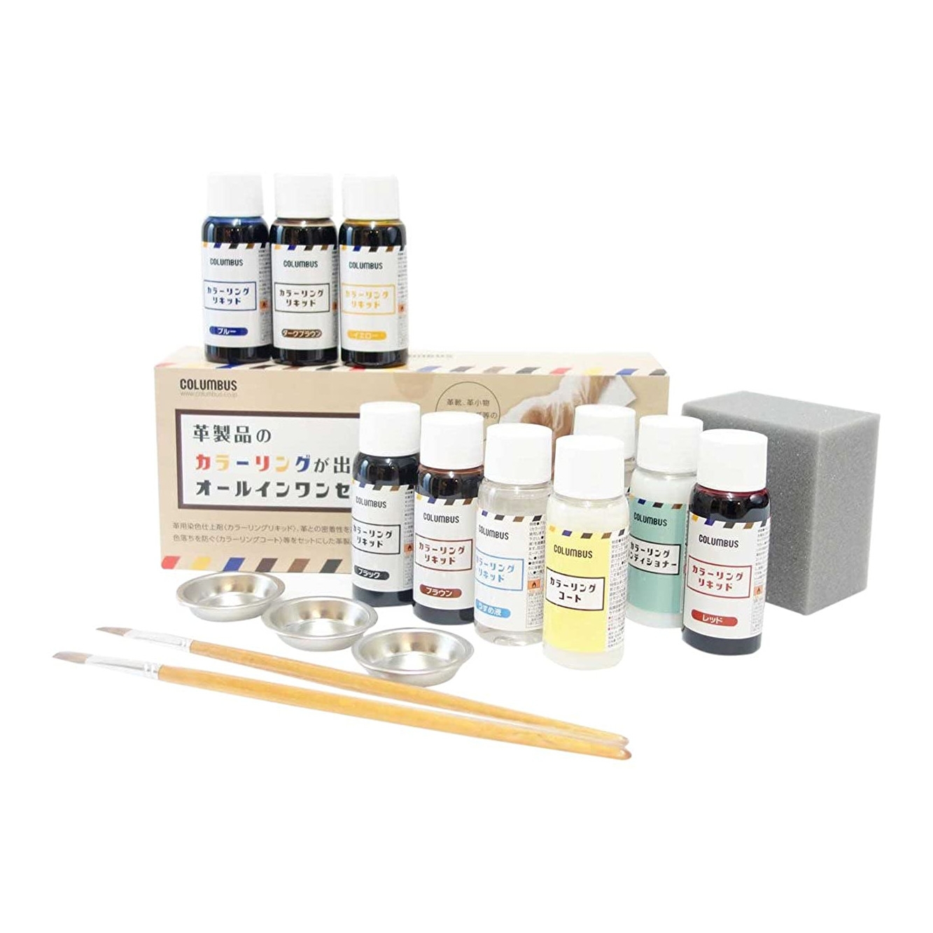 

Краска для кожи, кастома и патинажа изделий Columbus Coloring All-in-One Set