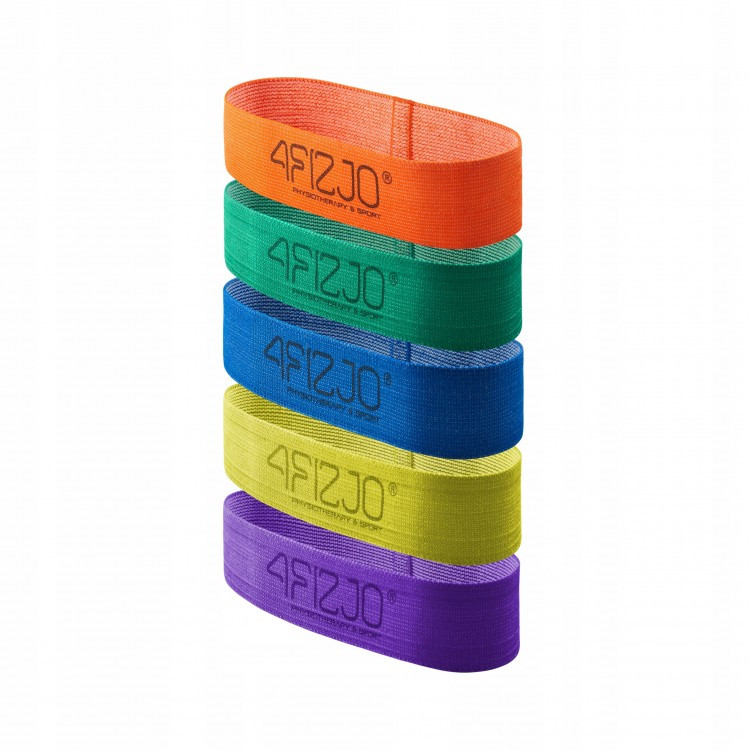 

Резинка для фитнеса и спорта тканевая 4FIZJO Flex Band 5 шт 1-29 кг (4FJ0155)