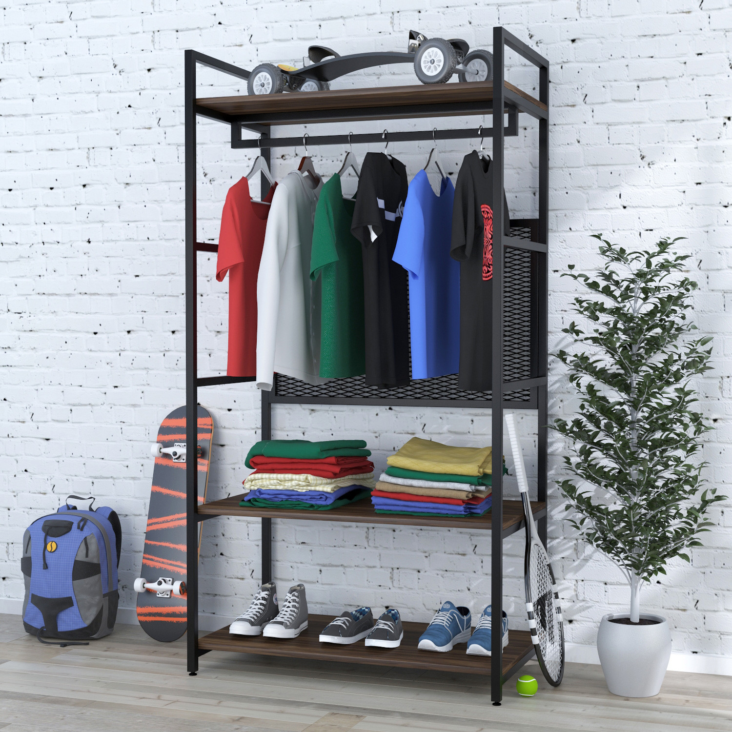 

Стеллаж для одежды LV-100 Loft Design Орех Модена