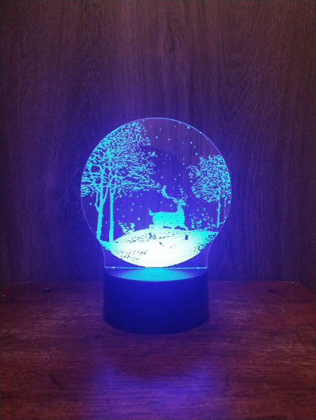 

3D светильник-ночник «Олень в лесу» CreativeLamps (c пультом ДУ) (1193)