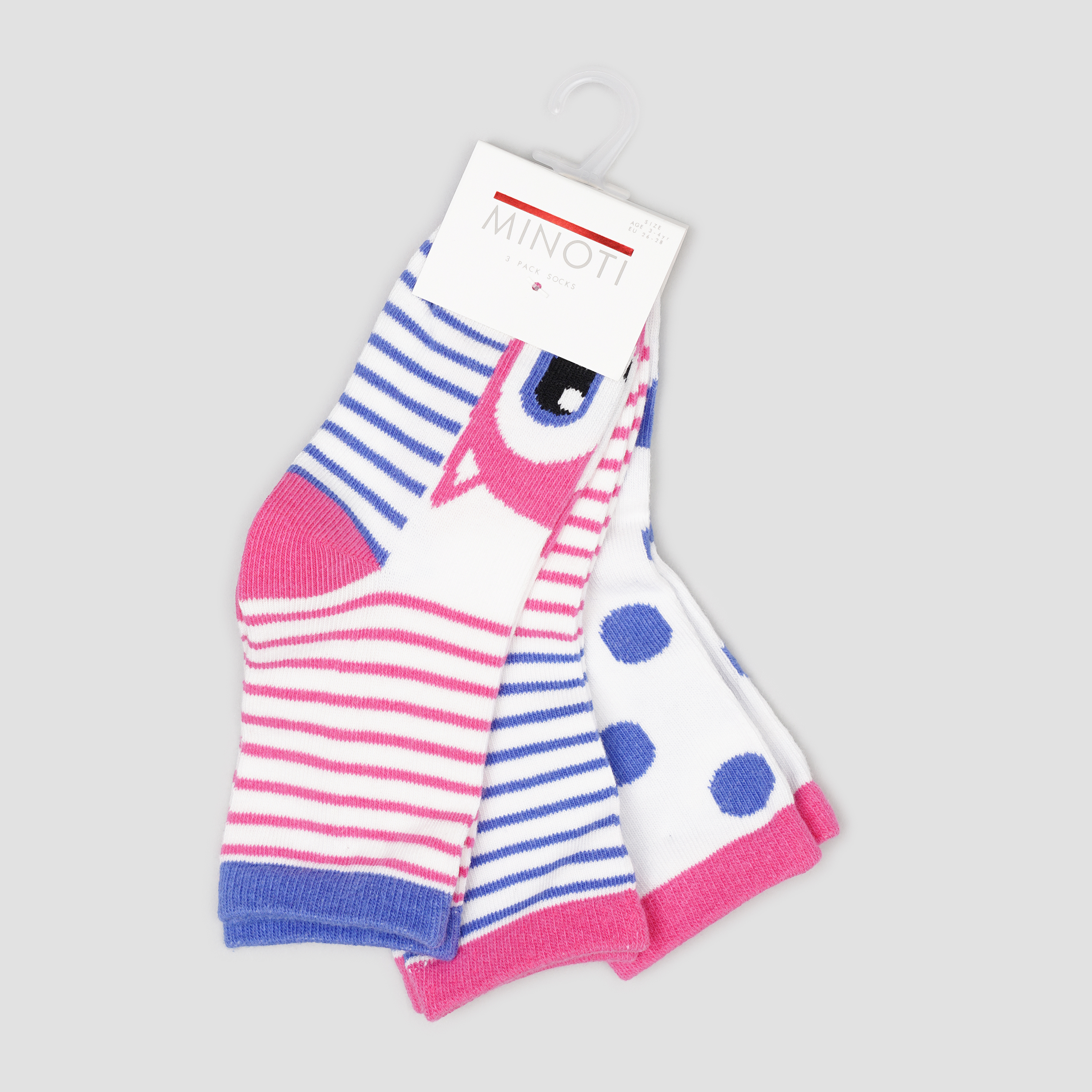 

Набор носков Minoti Tg Sock 25 35215JNR 26-28 3 пары Малиновый