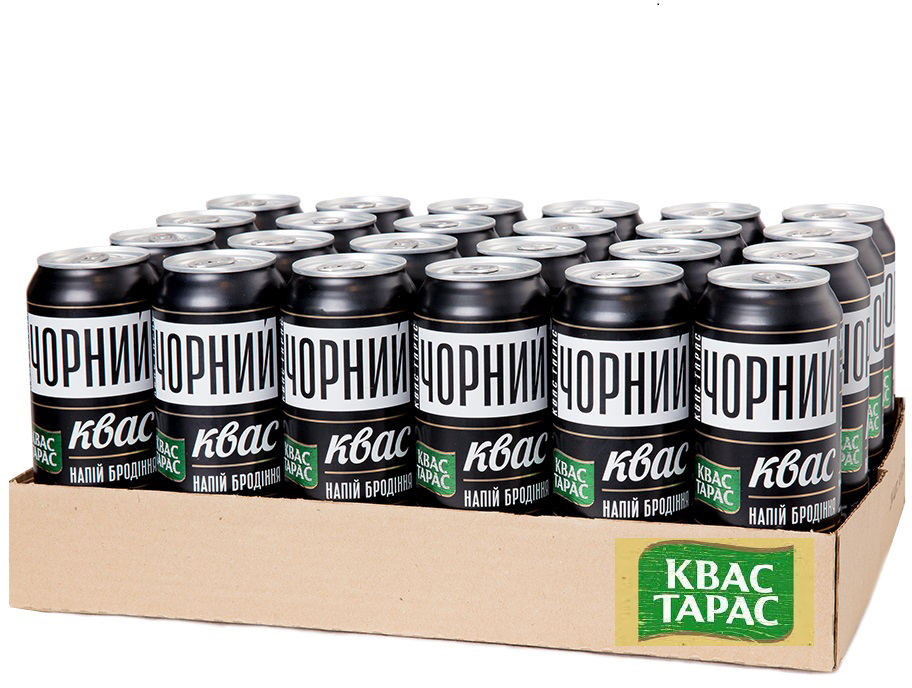 Упаковка кваса Квас Тарас Черный 0.5 л х 24 банки (4820000457521 ...