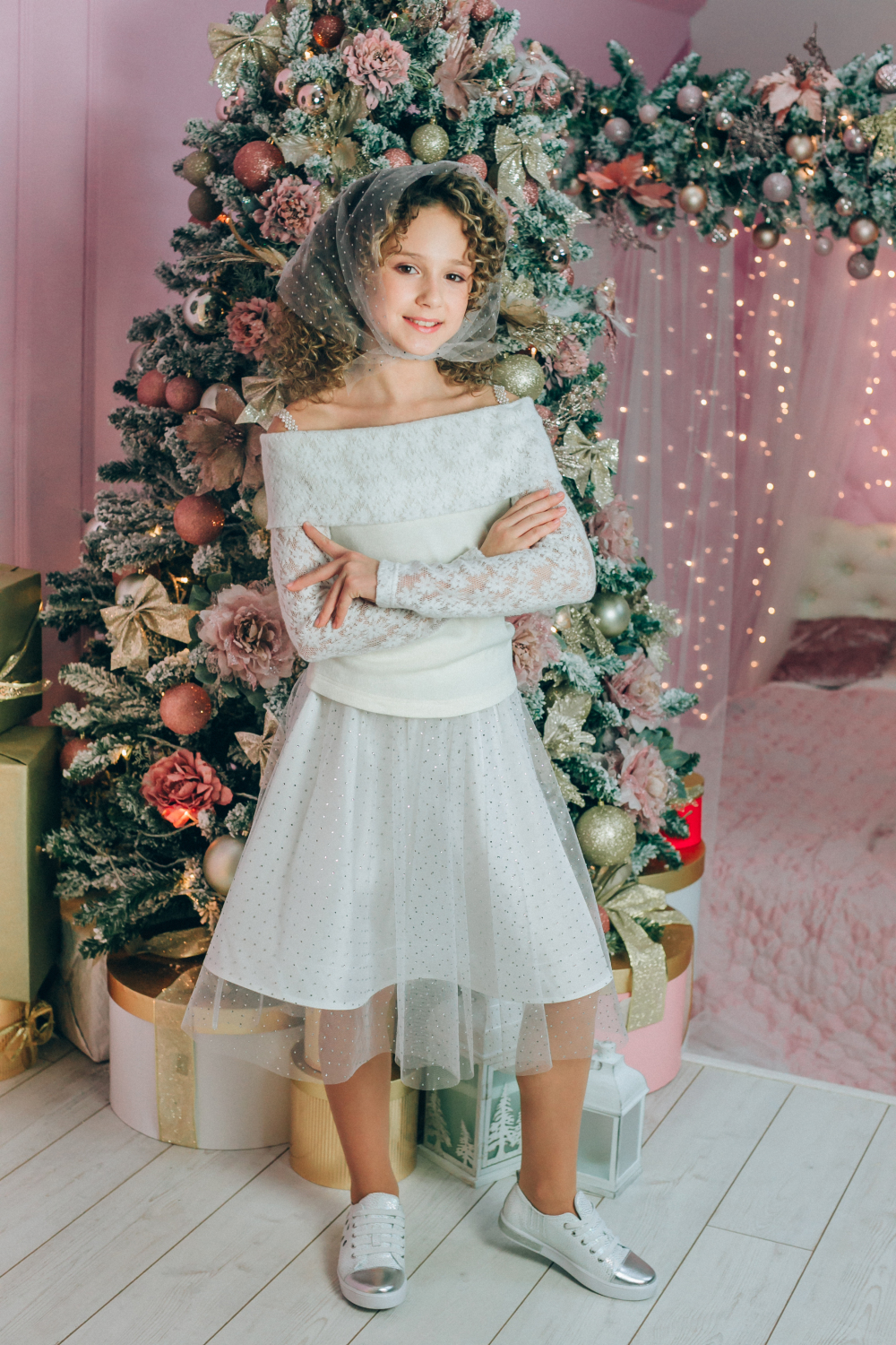 

Юбка со стразами Lukas Kids 140 белый(0539)