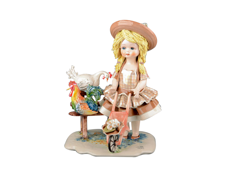 

Фигурка декоративная Elen Девочка с курочками 280-046, 30см