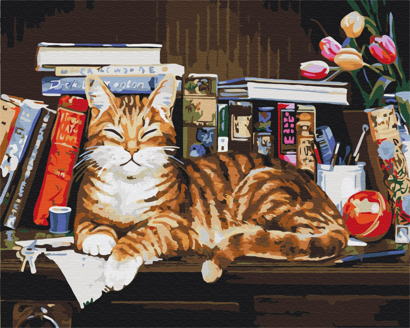 

Картина по номерам Brushme Кот на книжной полке 40 x 50 (BS4142)