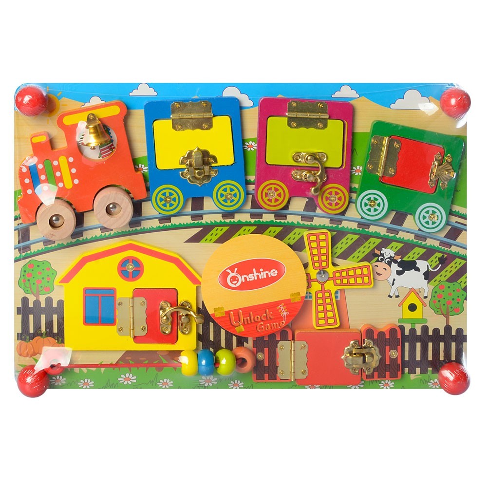 

Деревянная игрушка Бизиборд Fun Toys Паровоз MD 2054-3