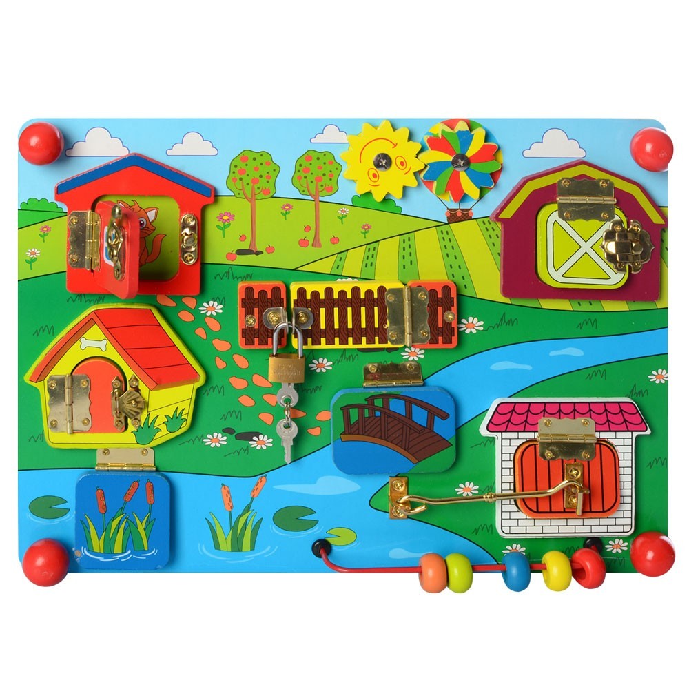 

Деревянная игрушка Бизиборд Fun Toys Ферма MD 2054-1