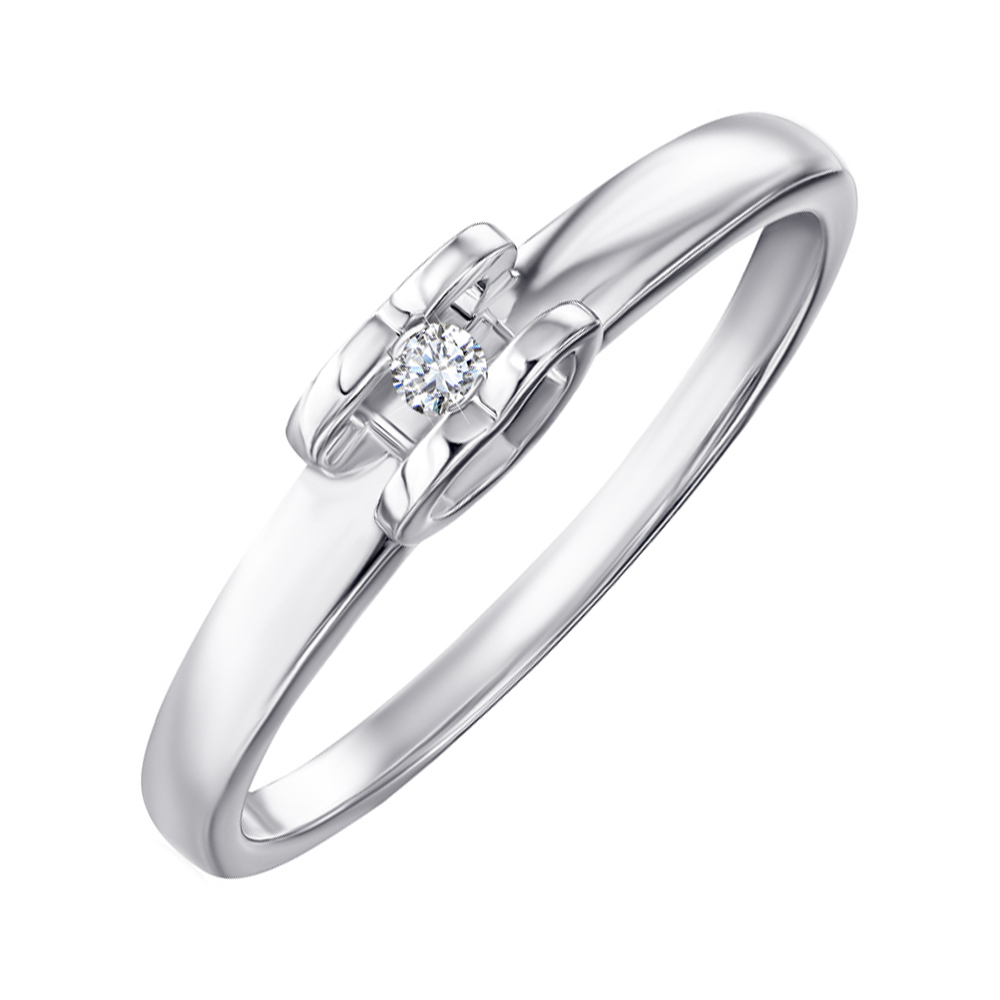 

Серебряное кольцо с бриллиантом 000123331 17 размера