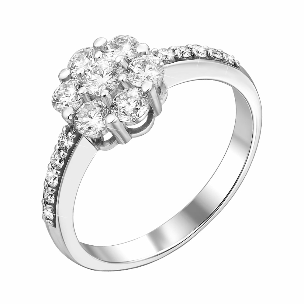 

Кольцо из белого золота с бриллиантами и родированием 000136722 16.5 размера