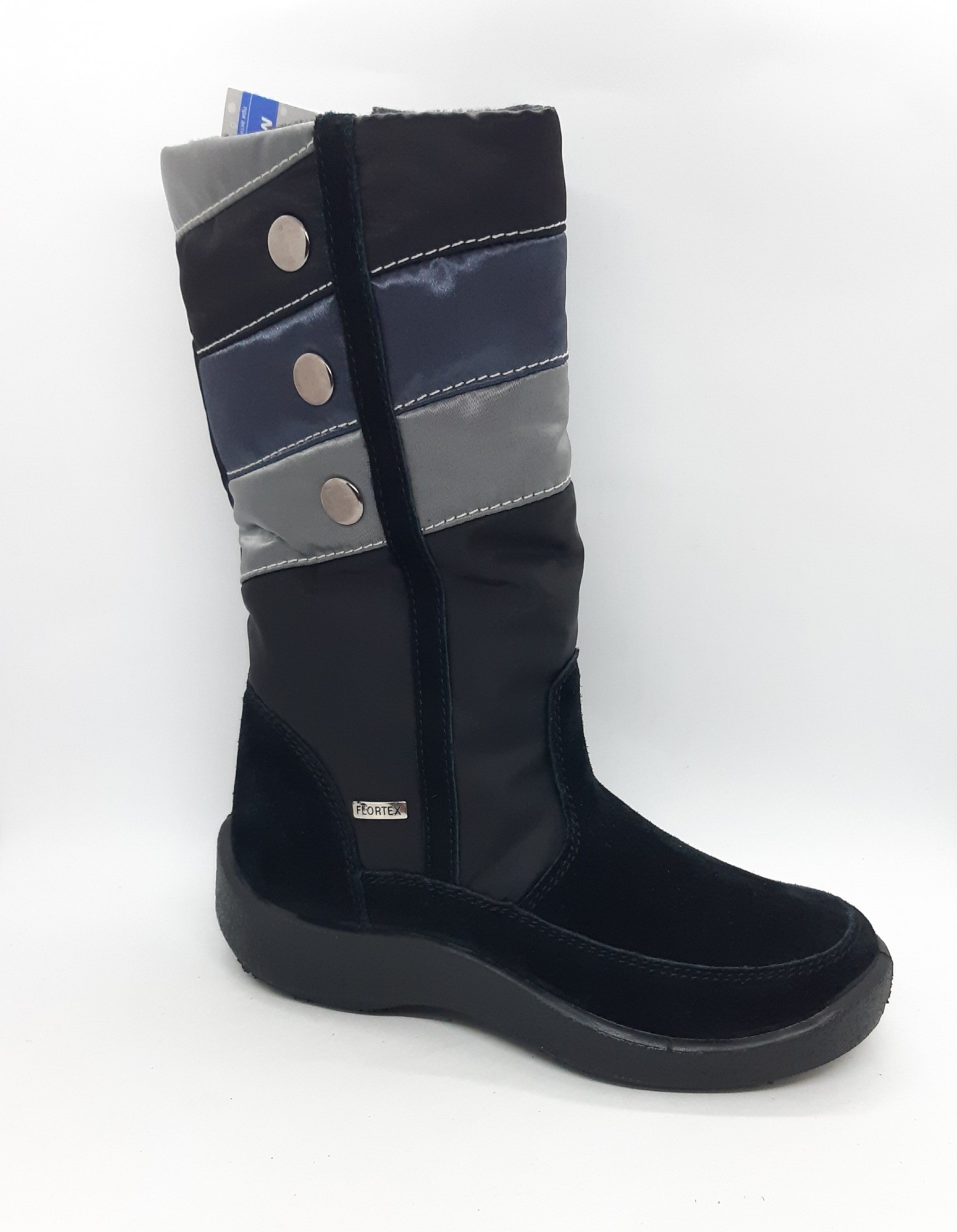 

Мембранные зимние сапожки на девочку Floare черные с полосками 34 р 22,5 см ZD-0143