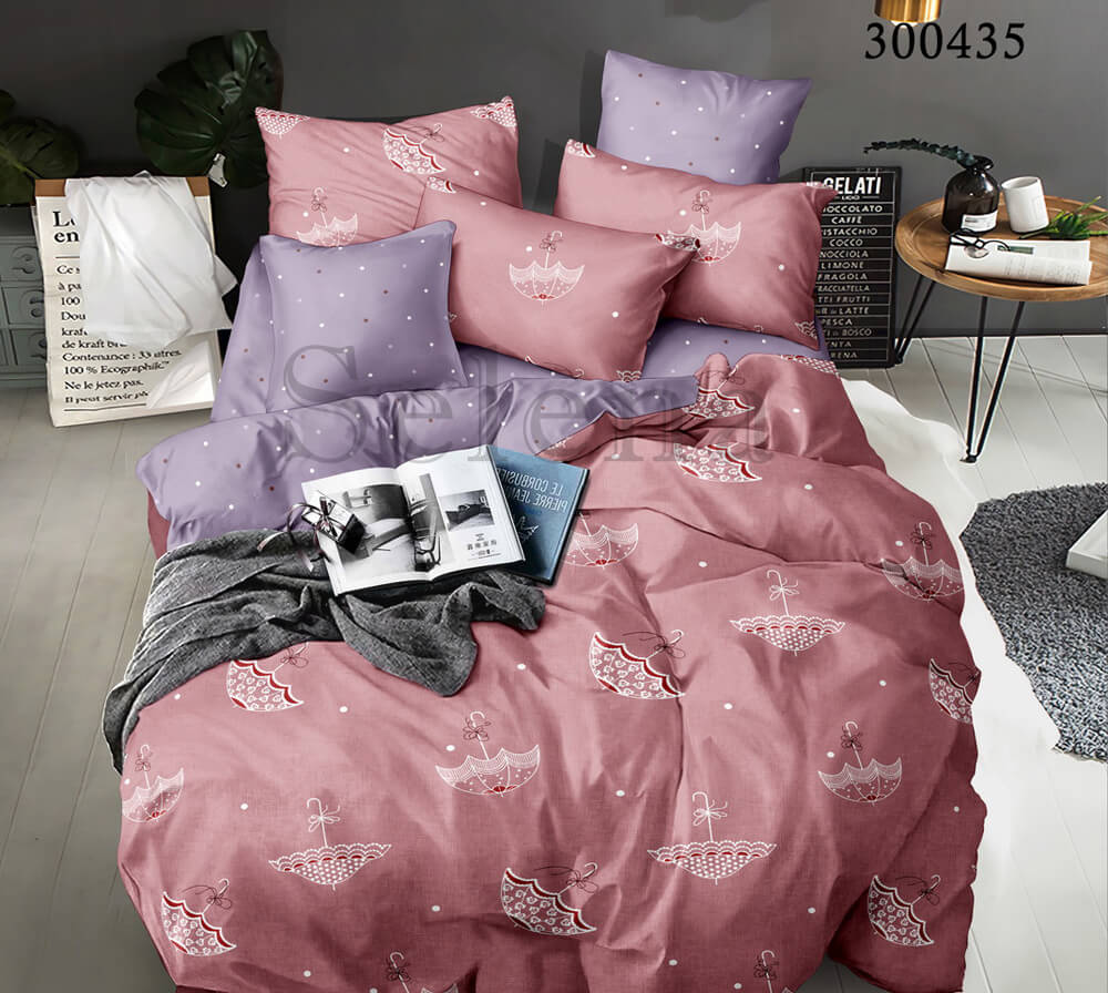 

Комплект постельного белья САТИН ТМ Selena "Парад зонтиков" 300435 Полуторный (наволочки 70х70)