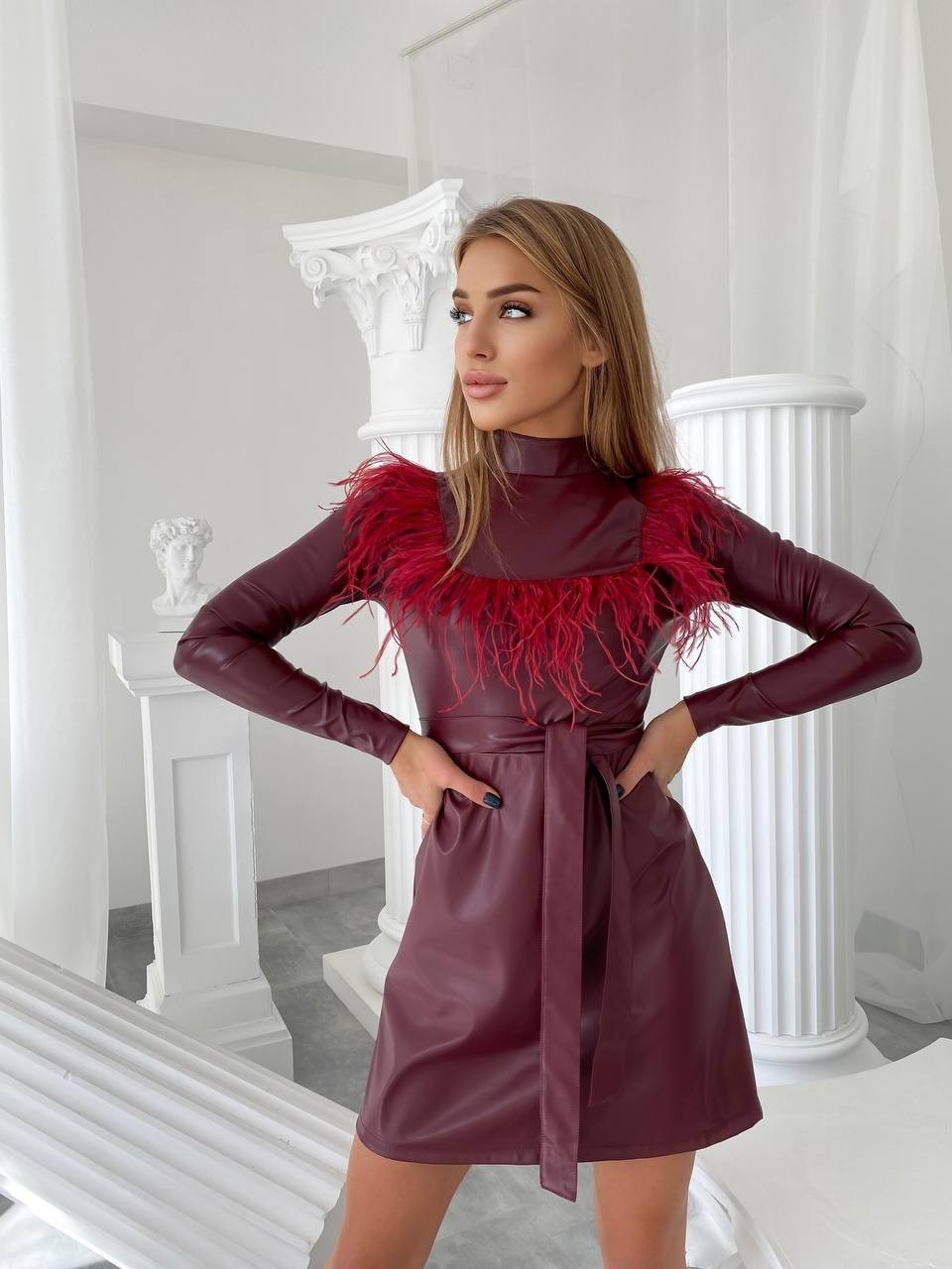 

Платье Beauty Kris 1256-1-46 46 бордовое