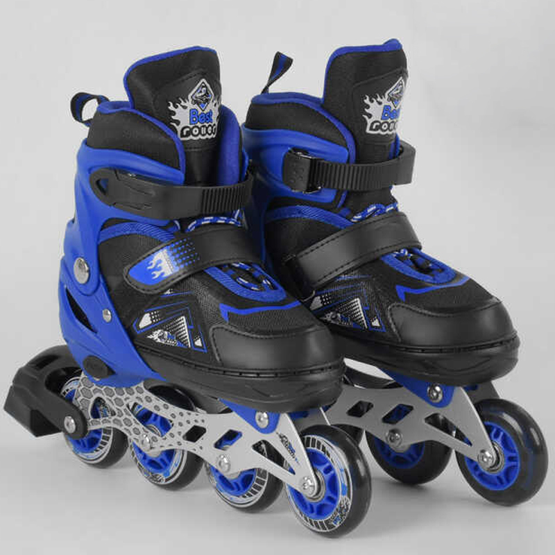 

Роликовые коньки Best Roller (34-37) PU колёса, свет на переднем колесе, в сумке Black/Blue (98936)