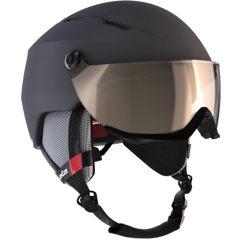 

Горнолыжный Шлем со Встроенной Маской WEDZE 350-H S 53 - 56 см для Трассового Катания Серый