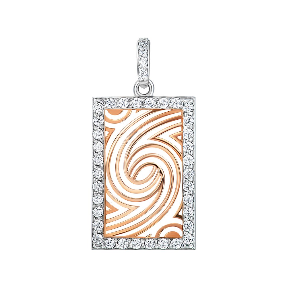 

Подвес из красного золота с фианитами 000145773